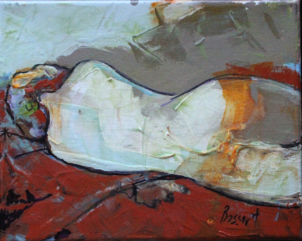 Reclining Nude with Orange Sheer Image